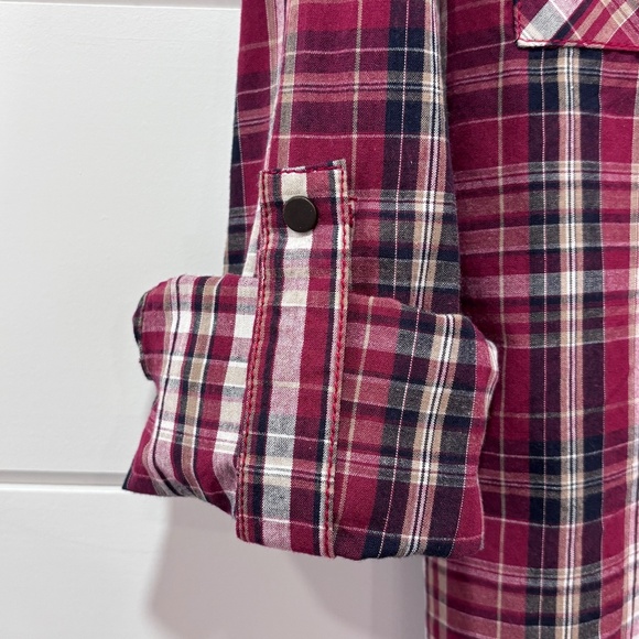 Lady Dutch NWT snap closure plaid fitted shirt with pocket embellishments sz XL - Picture 8 of 16